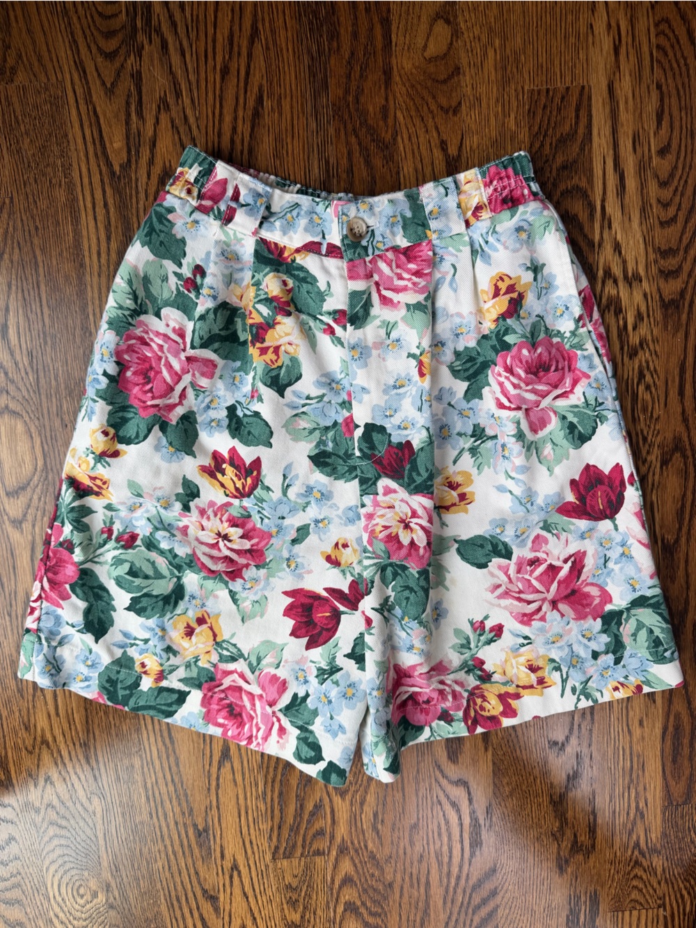 Vintage Retro USA 90s Women’s Floral Bohemian Western Cotton Denim Jorts